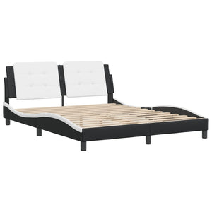 Bed Frame without Mattress "Zadar" Black and White 160x200 cm Faux Leather