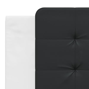 Bed Frame without Mattress "Zadar" White and Black 180x200 cm Faux Leather