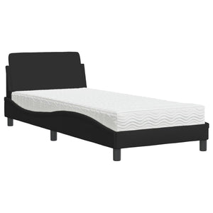 Bed with Mattress "Dover" Black 90x190 cm Fabric