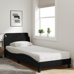 Bed with Mattress "Dover" Black 90x190 cm Fabric