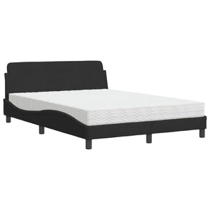 Bed with Mattress "Dover" Black 120x200 cm Velvet