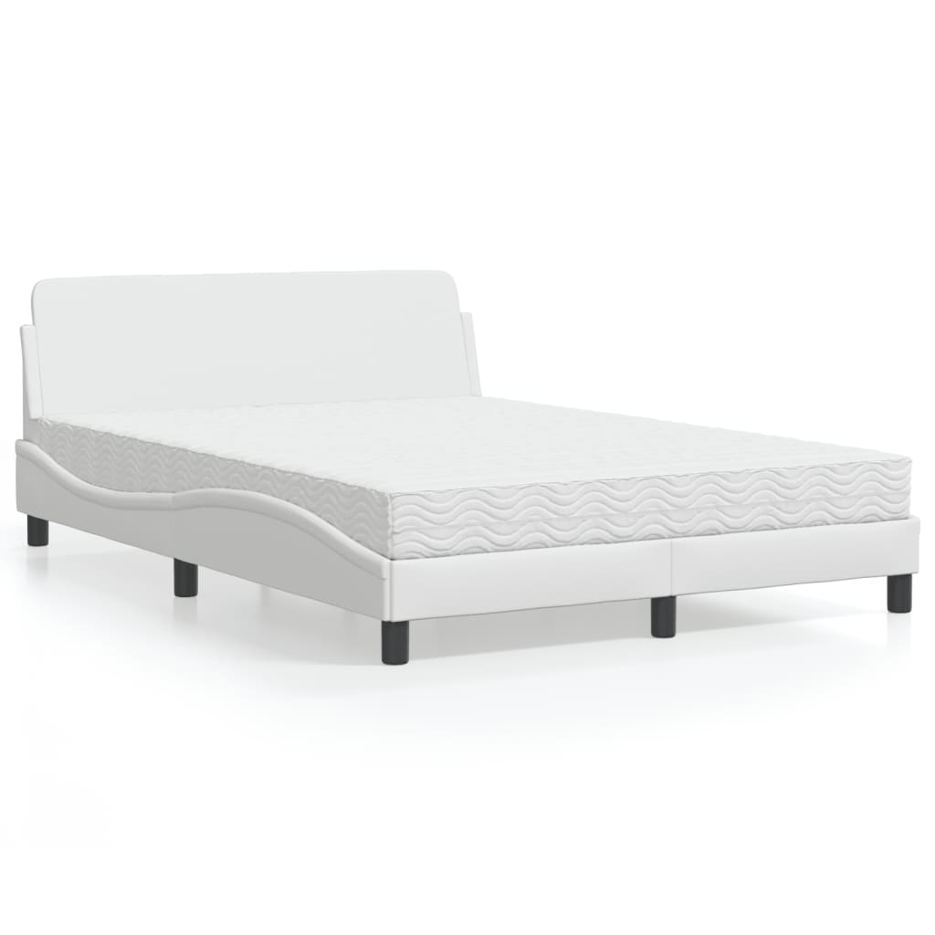 Bed with Mattress "Dover" White 120x200 cm Faux Leather
