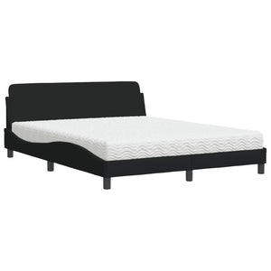 Bed with Mattress "Dover" Black 160x200 cm Fabric