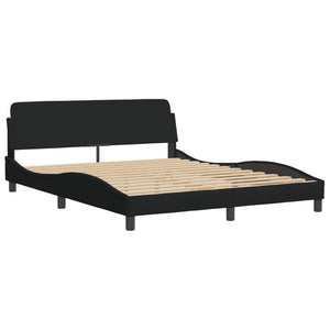 Bed with Mattress "Dover" Black 160x200 cm Fabric
