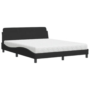 Bed with Mattress "Dover" Black 160x200 cm Velvet