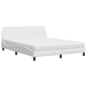 Bed with Mattress "Dover" White 160x200 cm Faux Leather