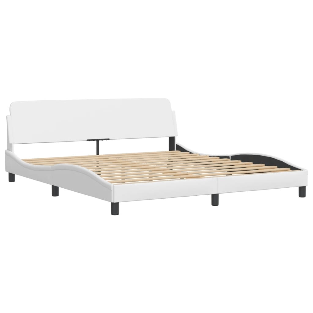 Bed with Mattress "Dover" White 180x200 cm Faux Leather