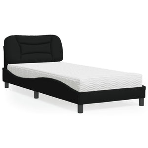 Bed with Mattress "Hvar" Black 90x200 cm Fabric