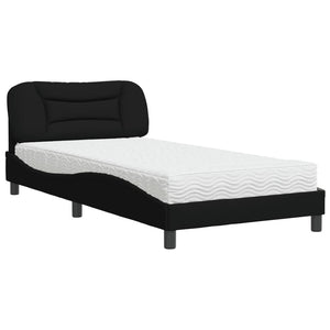 Bed with Mattress "Hvar" Black 100x200 cm Fabric