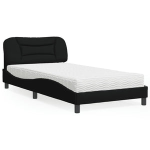 Bed with Mattress "Hvar" Black 100x200 cm Fabric