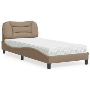 Bed with Mattress "Hvar" Cappuccino 80x200 cm Faux Leather