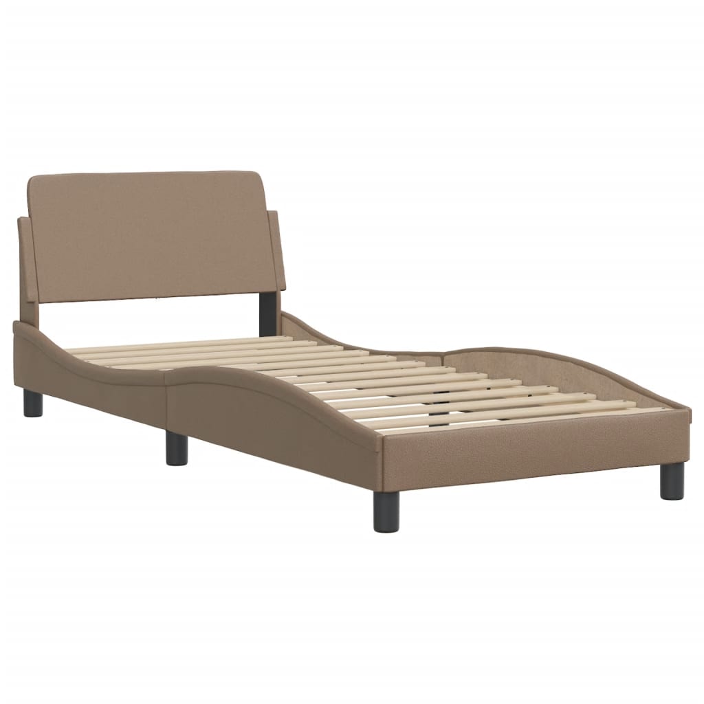 Bed "Viana" with Mattress Cappuccino 80x200 cm Faux Leather
