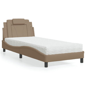 Bed "Viana" with Mattress Cappuccino 80x200 cm Faux Leather
