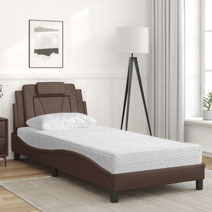 Bed "Viana" with Mattress Brown 90x200 cm Faux Leather