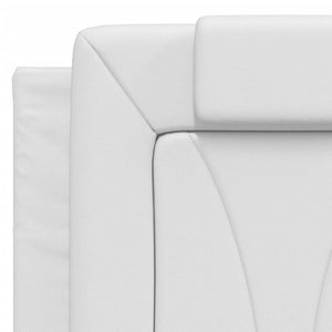 Bed "Viana" with Mattress White 140x190 cm Faux Leather