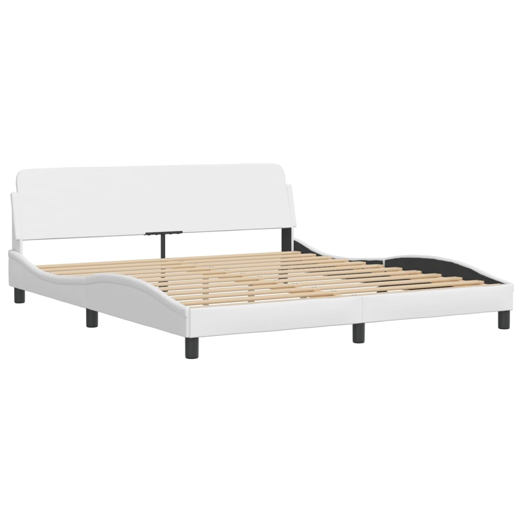 Bed "Viana" with Mattress White 180x200 cm Faux Leather