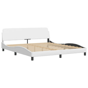 Bed "Viana" with Mattress White 180x200 cm Faux Leather