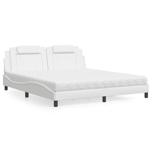 Bed "Viana" with Mattress White 180x200 cm Faux Leather