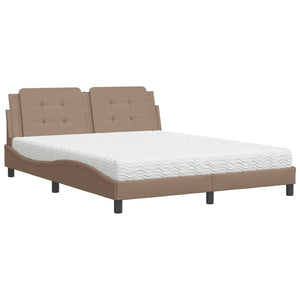 Bed with Mattress "Zadar" Cappuccino 160x200 cm Faux Leather