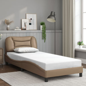 Bed Frame with LED without Mattress "Hvar" Cappuccino 80x200 cm