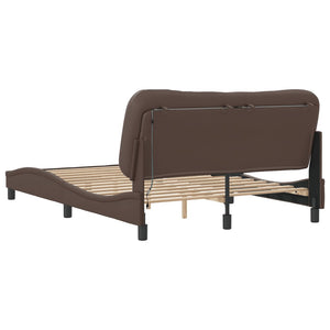 Bed Frame with LED without Mattress "Hvar" Brown 120x200 cm