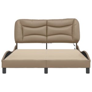 Bed Frame with LED without Mattress "Hvar" Cappuccino 140x190 cm