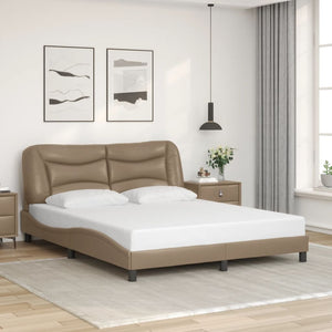 Bed Frame with LED without Mattress "Hvar" Cappuccino 160x200 cm
