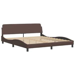 Bed Frame with LED without Mattress "Hvar" Brown 180x200 cm
