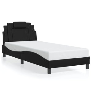 Bed Frame "Viana" with LED without Mattress Black 90x190 cm