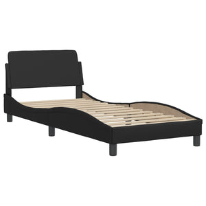Bed Frame "Viana" with LED without Mattress Black 90x190 cm