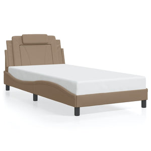 Bed Frame "Viana" with LED without Mattress Cappuccino 100x200 cm