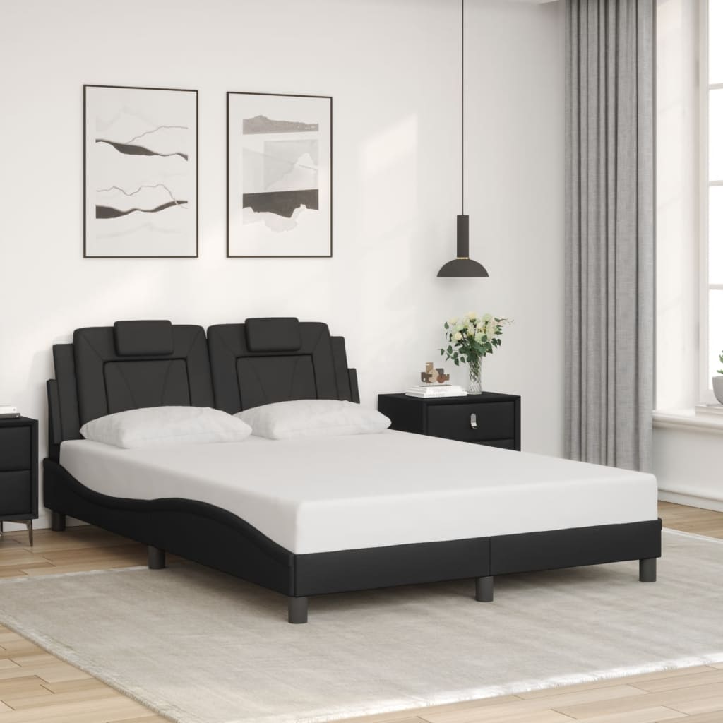 Bed Frame "Viana" with LED without Mattress Black 140x200 cm