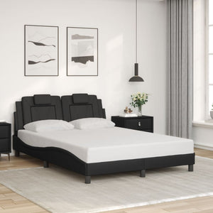 Bed Frame "Viana" with LED without Mattress Black 140x200 cm