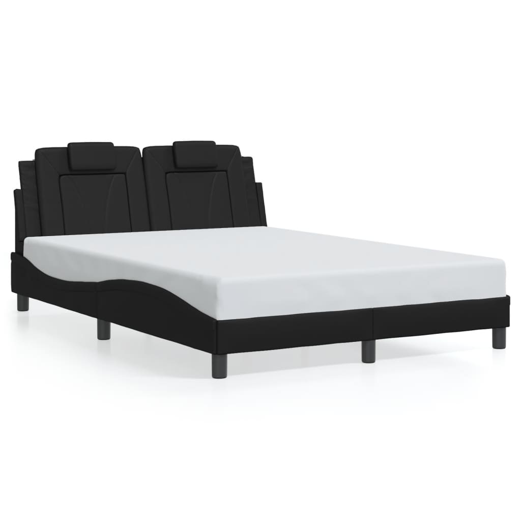 Bed Frame "Viana" with LED without Mattress Black 140x200 cm