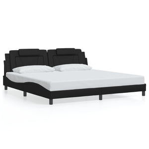 Bed Frame "Viana" with LED without Mattress Black 200x200 cm