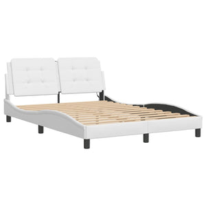Bed Frame with LED without Mattress "Zadar" White 120x200 cm