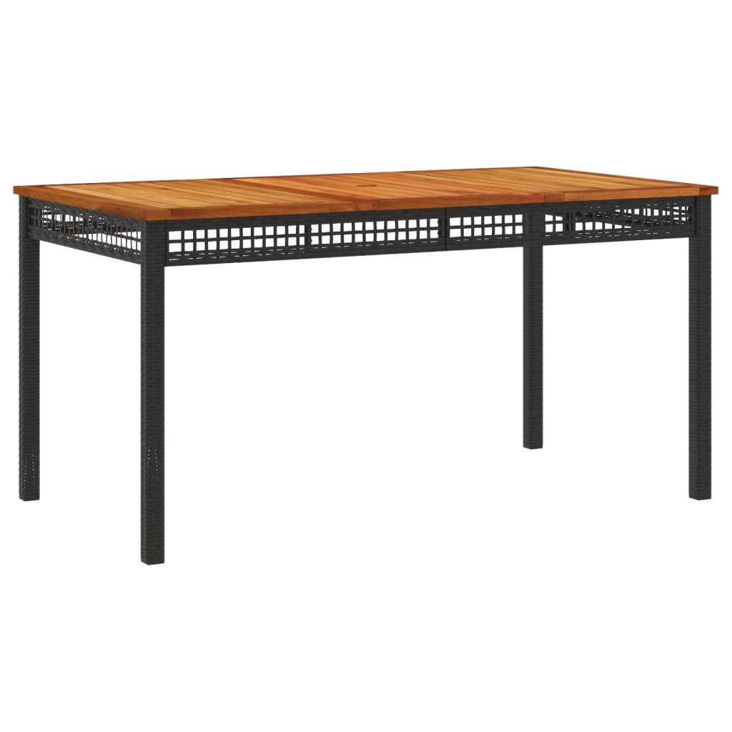 Matgrupp för trädgården med dynor 3 delar svart konstrotting