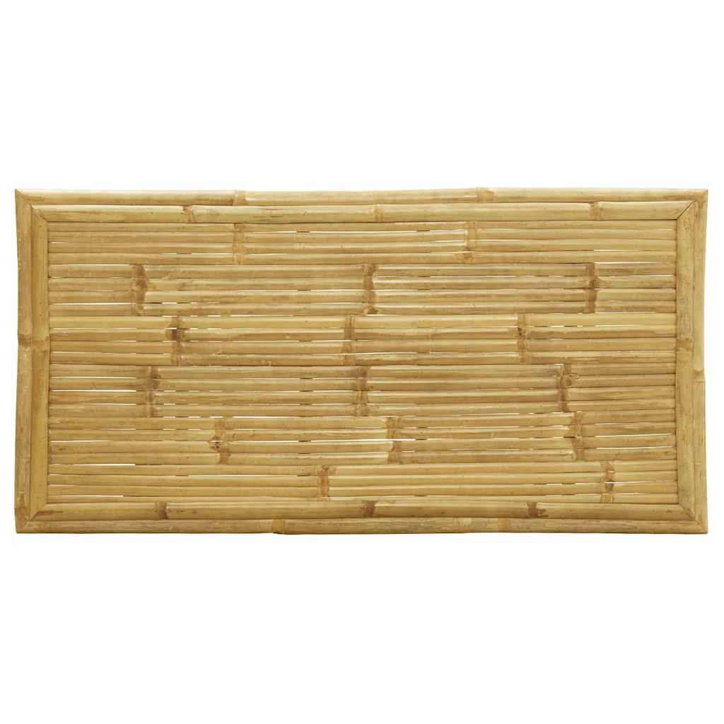 Caféset för trädgården med gräddvita dynor 5 delar bambu