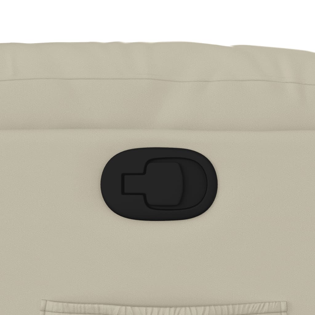 Reclinerfåtölj gräddvit konstläder