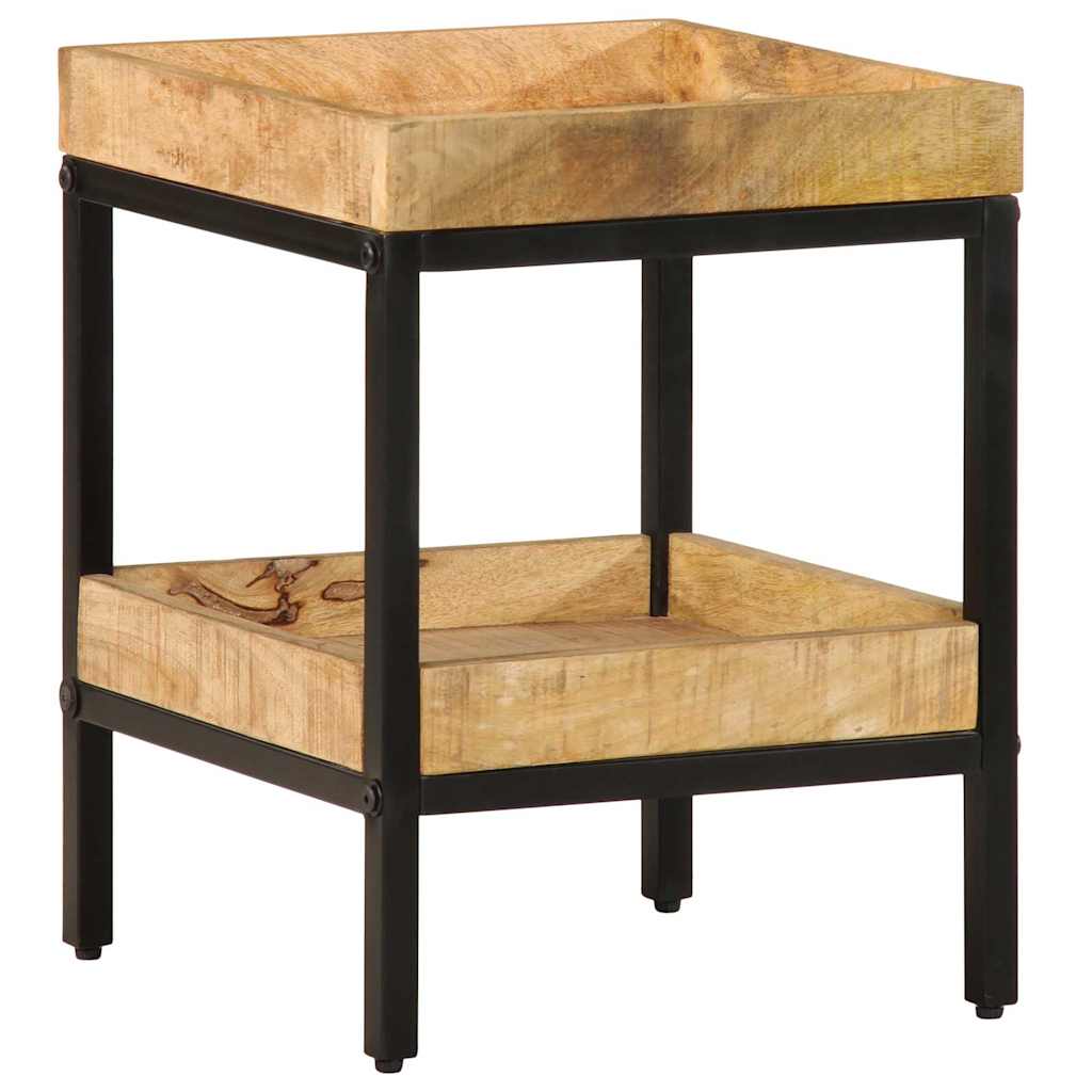 Sidobord med hylla Brun 35 x 35 x 45 cm Massivt mangoträ