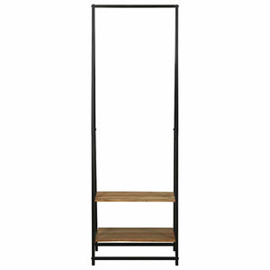 Klädhängare med hylla Svart 60 x 45 x 180 cm Massivt Akaciaträ