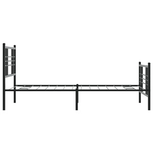 Sängram med huvudgavel och fotgavel svart metall 100x190 cm