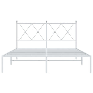 Sängram med huvudgavel metall vit 135x190 cm