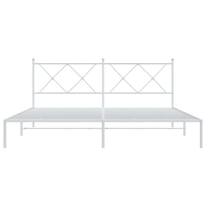 Sängram med huvudgavel metall vit 180x200 cm