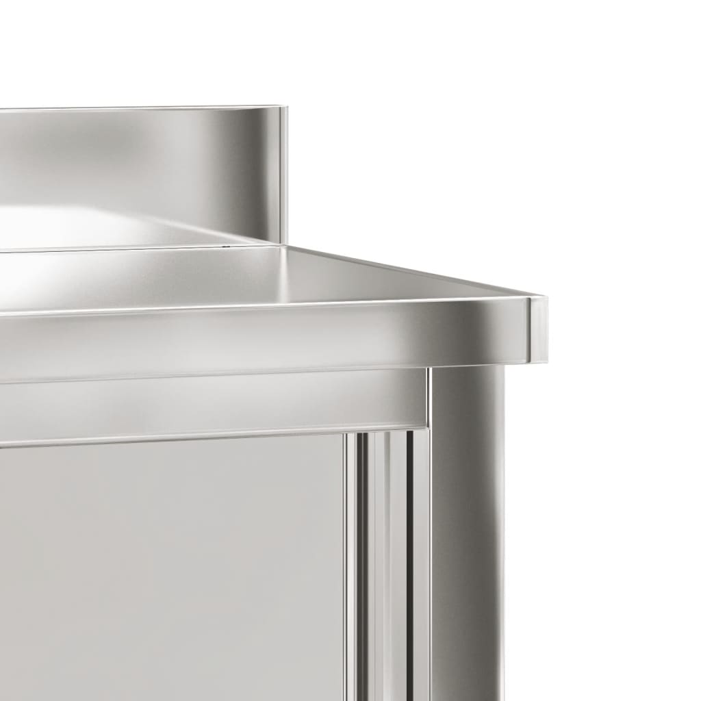 Köksbänk med skjutdörrar rostfritt stål