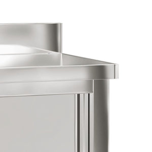 Köksbänk med skjutdörrar rostfritt stål