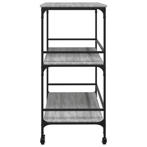 Köksvagn grå sonoma 100,5x50x105 cm konstruerat trä