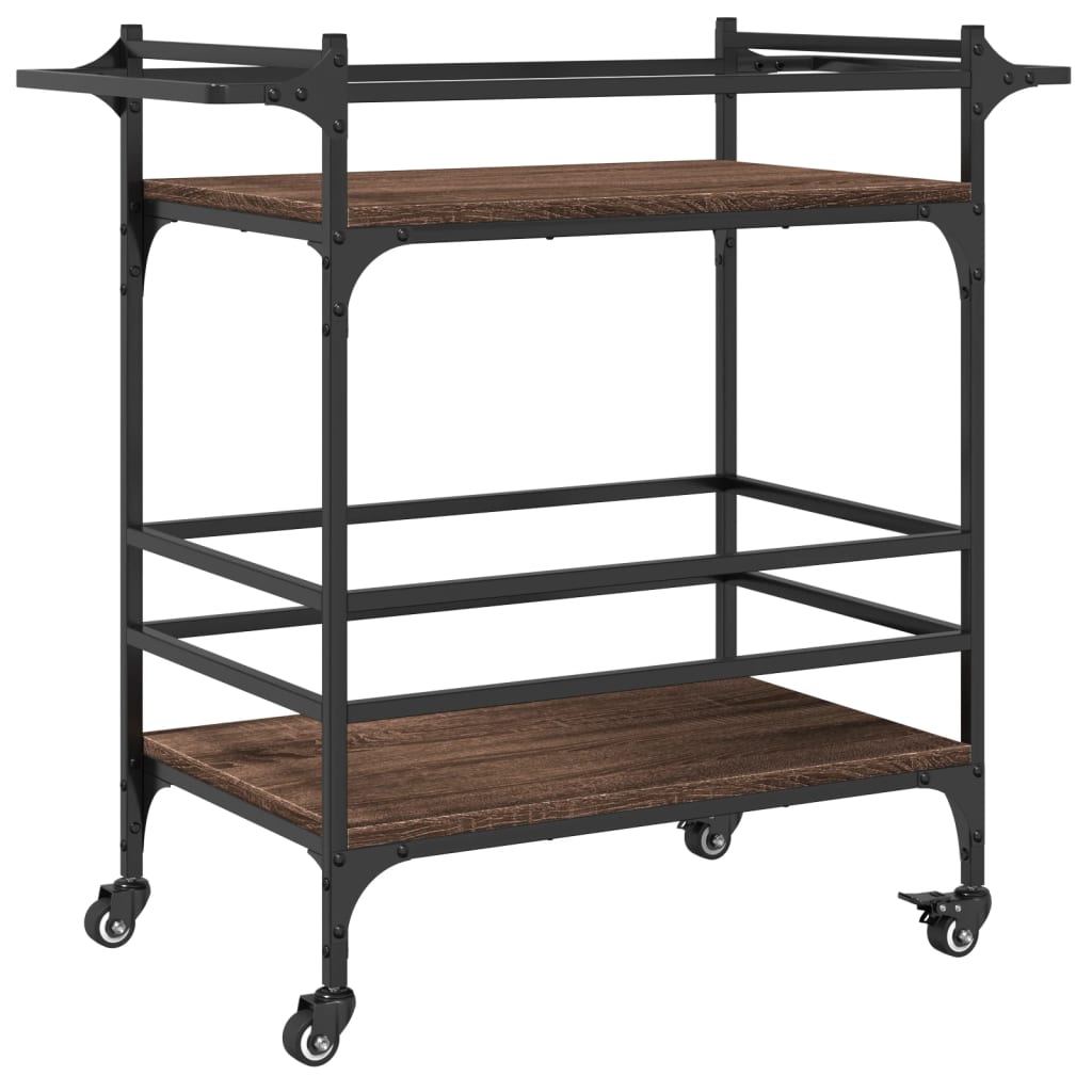 Köksvagn brun ek 82x40x78,5 cm konstruerat trä