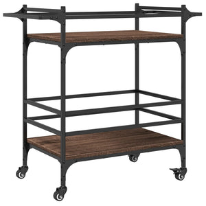 Köksvagn brun ek 82x40x78,5 cm konstruerat trä