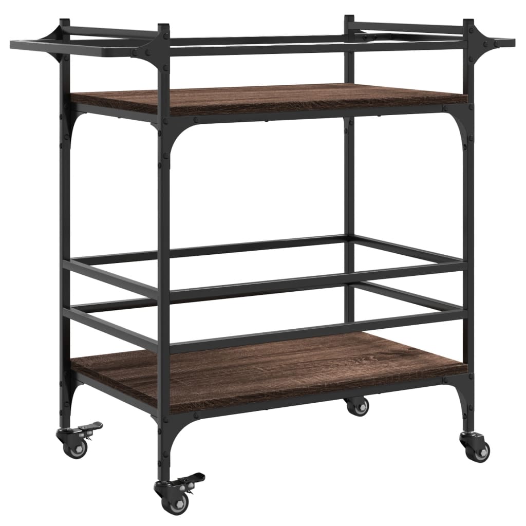 Köksvagn brun ek 82x40x78,5 cm konstruerat trä